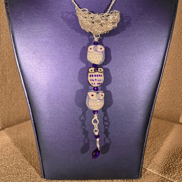 Blue Owl Necklace Earrings MyAdornments4U NWT - Picture 2 of 4
